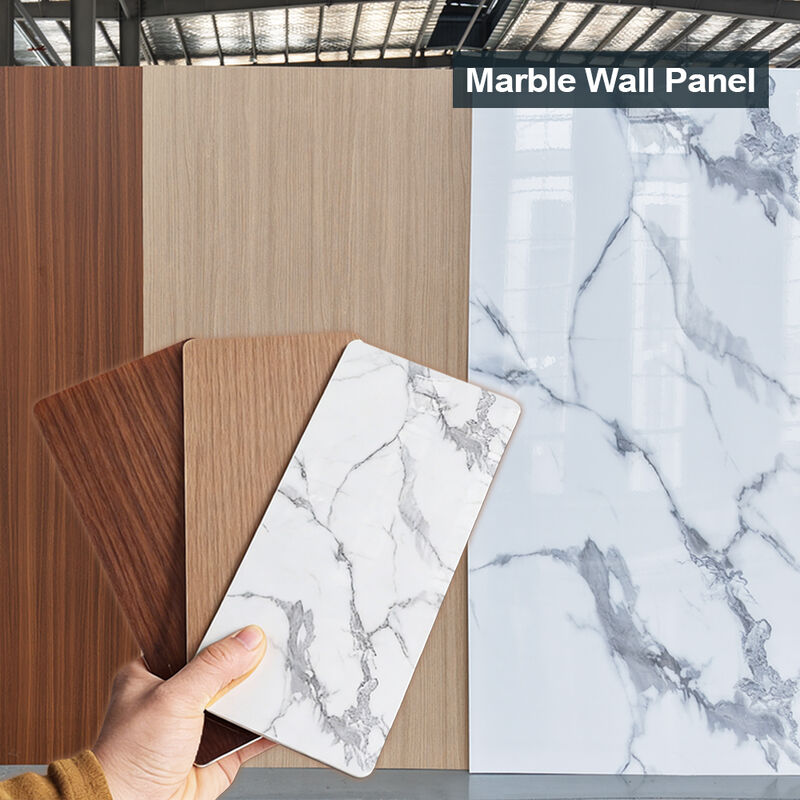 3D Marble Decorative Wall Board Bamboo Fiber Wall Panel Seamless Continuous-grain Wood Veneer