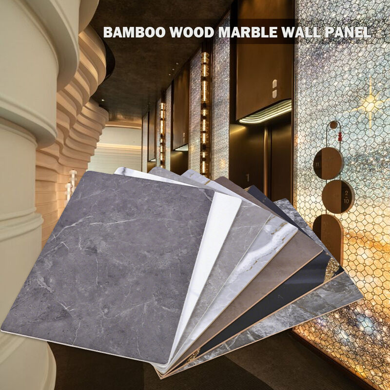 Modern High Gloss Marble Wall Panel Luxury Wall Decoration Bamboo Fiber Wall Panel