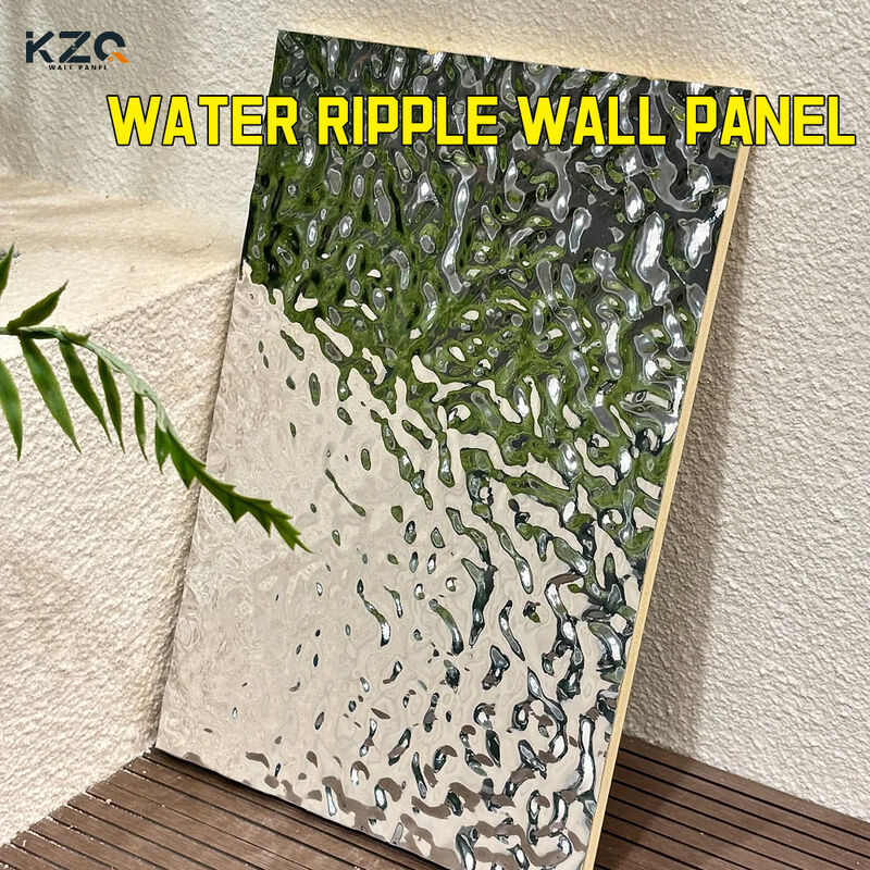 Commercial Quick Installation Luxury 3D Water Ripple Bamboo Wood Fiber Wall Panel