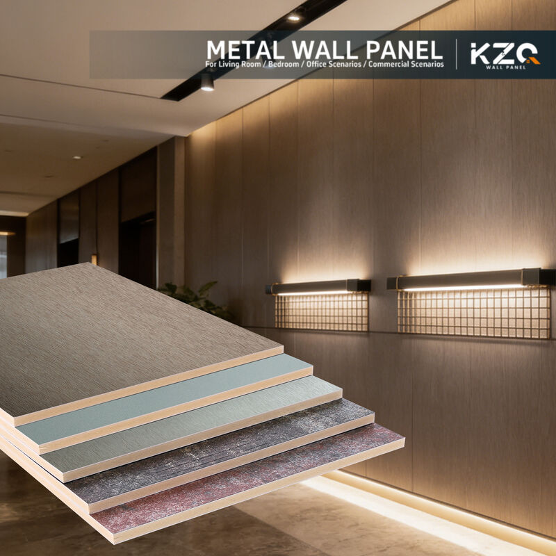 Eco-Friendly Bamboo Charcoal Wood Veneer Metal wall panel For Hotel