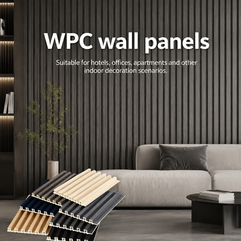 Fluted Wall Panel Interior Decorative 3D Wpc Wall Panel For Hotel Villa Interior Design