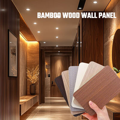 1200*2440 Wood Grain Wall Panel Indoor Decoration Board Bamboo Fiber Wall Panel For Hotel