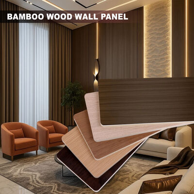 Modern Bamboo Wood Wall Panel Waterproof Wood Grain Wood Veneer Bamboo Fiber Wall Panel